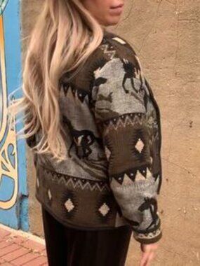 K•E•R•E•N Hart Tapestry Jacket Blazer Button Detail Equestrian Western Plus 2X